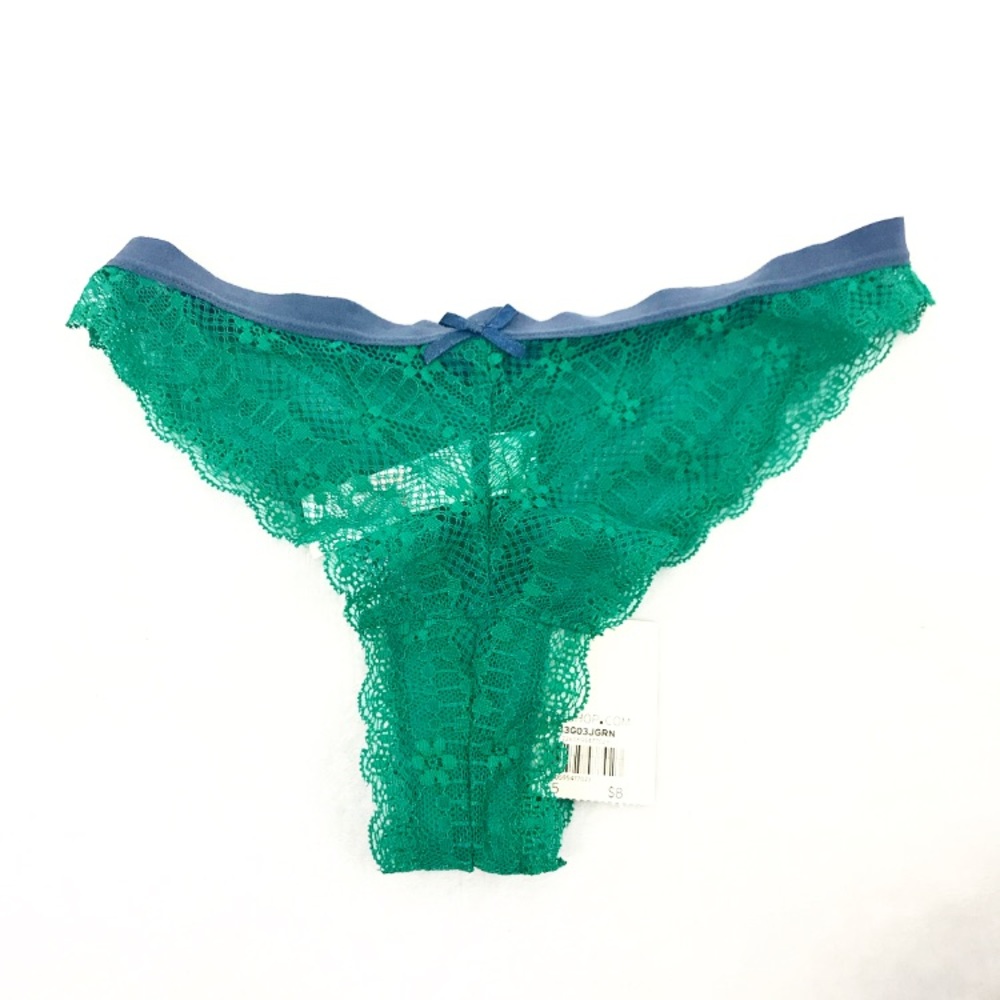 Topshop Lace Green Thong